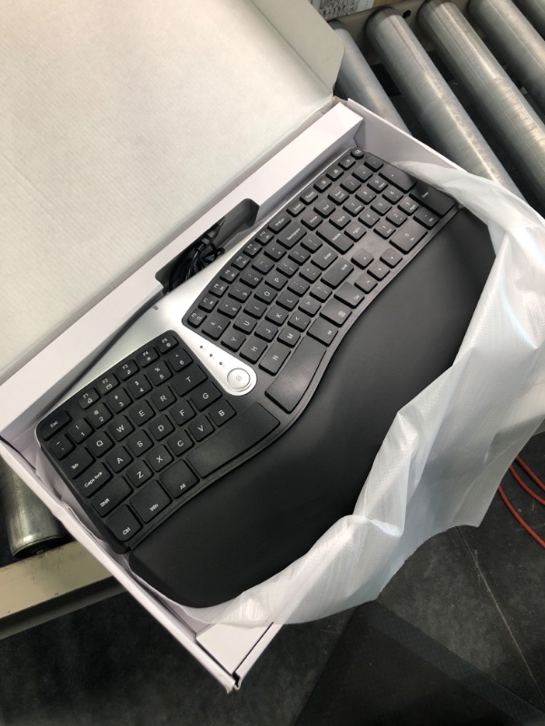 Photo 2 of Nulea Ergonomic Keyboard, Wired Split Keyboard with Pillowed Wrist and Palm Support, Featuring Dual USB Ports, Natural Typing Keyboard for Carpal Tunnel, Compatible with Windows/Mac