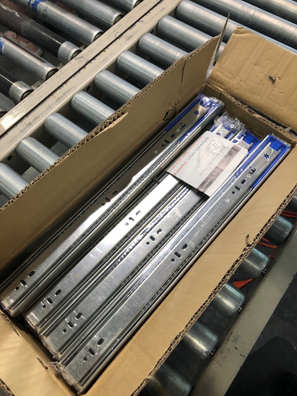 Photo 2 of 10 Pairs of 18 Inch Hardware 3-Section Soft Close Full Extension Ball Bearing Side Mount Drawer Slides,100 LB Capacity Drawer Slide 18 Inch-10 pairs