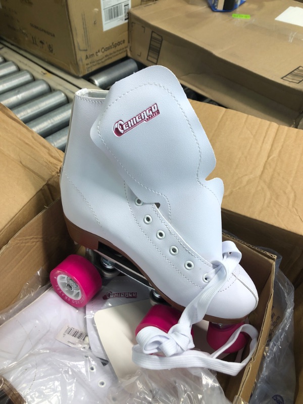 Photo 3 of CHICAGO Women's and Girl's Classic Roller Skates - Premium White Quad Rink Skates 5