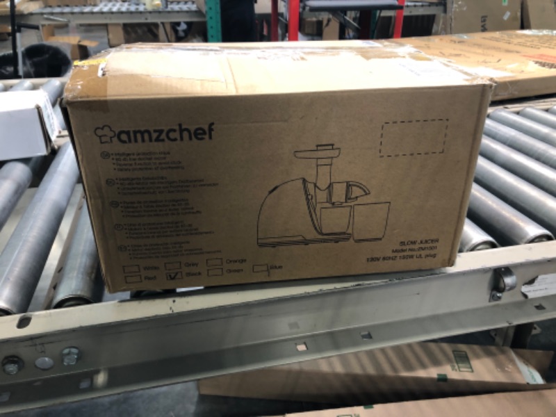 Photo 1 of Cold Press Juicer Machines, AMZCHEF Slow Masticating Juicer with Reverse Function, High Juice Yield, Easy Clean with Brush,Recipes for High Nutrient Fruits and Vegetables, Black(Updated) iron black