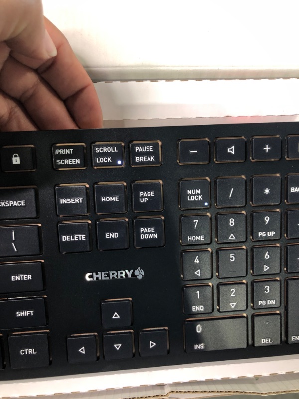 Photo 5 of CHERRY DW 9100 Slim Wireless Keyboard and Mouse Set Combo Rechargeable with SX Scissor Mechanism, Silent keystroke Quiet Typing with Thin Design for Work or Home Office. (Black & Bronze)