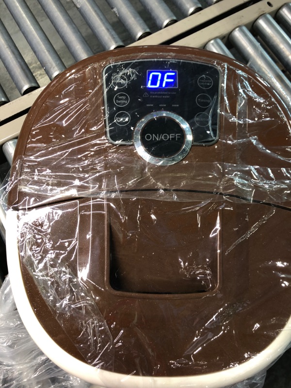 Photo 1 of Ovitus Foot Spa Bath Massager with Heat,16 Pedicure Spa Motorized Shiatsu Roller Massage Feet, Frequency Conversion, O2 Bubbles, Adjustable Time & Temperature,LED Display Brown