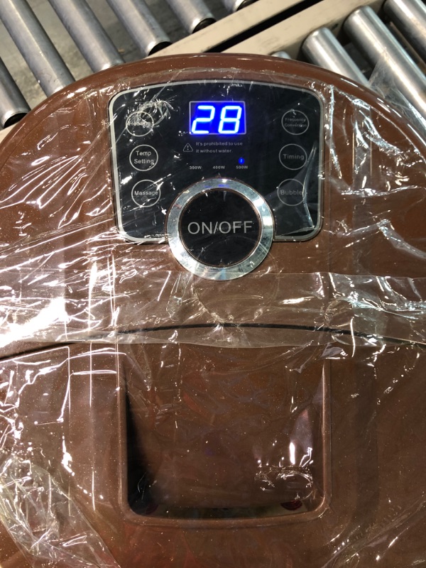 Photo 1 of Ovitus Foot Spa Bath Massager with Heat,16 Pedicure Spa Motorized Shiatsu Roller Massage Feet, Frequency Conversion, O2 Bubbles, Adjustable Time & Temperature,LED Display Brown