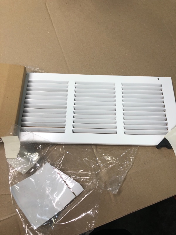 Photo 2 of 30"W x 6"H [Duct Opening Size] Steel Return Air Grille (AGC Series) Vent Cover Grill for Sidewall and Ceiling, White | Outer Dimensions: 31.75"W X 7.75"H for 30x6 Duct Opening 30"W x 6"H [Duct Opening]