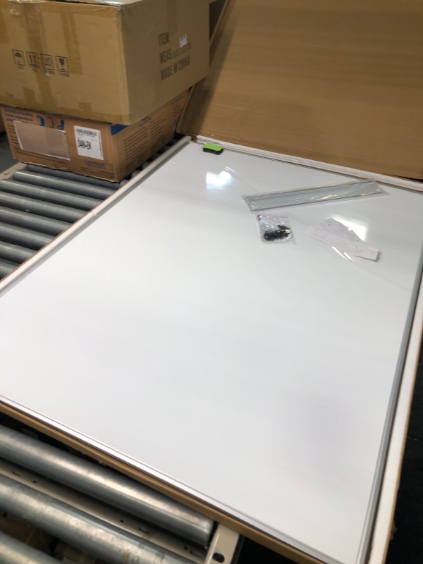 Photo 3 of Dry Erase Board/Magnetic Whiteboard 48 x 36 Inch-Ultra-Slim & Lightweight White Board -Includes 2 Markers, 1 Pen Tray, 4 Magnets & 1 Eraser