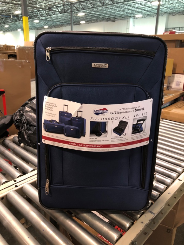 Photo 3 of American Tourister Fieldbrook XLT Softside Upright Luggage, Navy, 4-Piece Set (BB/DF/21/25) 4-Piece Set (BB/DF/21/25) Navy