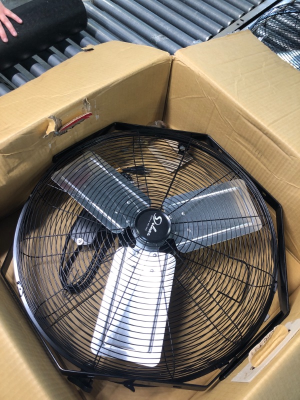 Photo 4 of 20 Inch 3-Speed High Velocity Heavy Duty Metal Industrial Floor Fan for Warehouse,Workshop, Factory and Basement, Black