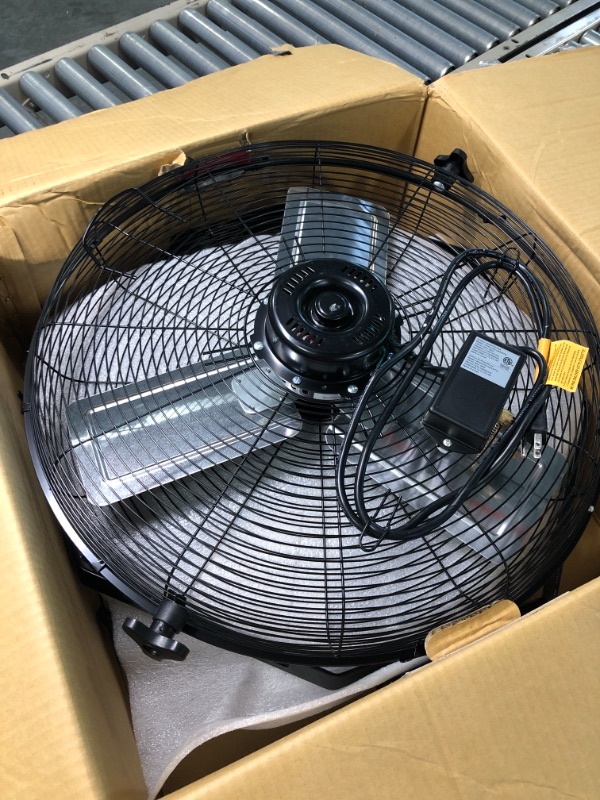 Photo 2 of 20 Inch 3-Speed High Velocity Heavy Duty Metal Industrial Floor Fan for Warehouse,Workshop, Factory and Basement, Black