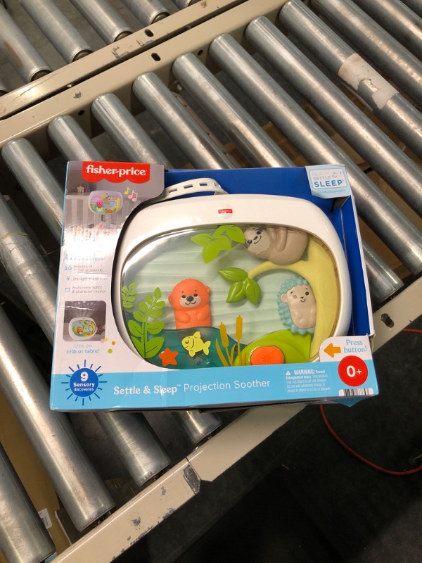 Photo 2 of Fisher-Price Settle & Sleep Projection Soother, Crib-attaching Baby Soother with Gentle Music, Lights, and Moving Animal pals