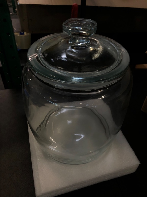 Photo 2 of Daitouge 2.5 Gallon Glass Jars with Lids, Large Cookie Jars with Big Opening, 1 Pack Food Storage Canister for Kitchen, Great for Storage Flour, Rice, Sugar, Pasta, Candy