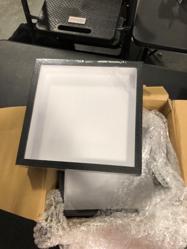 Photo 1 of 6 Pieces 8 x 8 Inches Shadow Box Frame Black Wood Shadow Boxes Display Cases, 1.2 Inch Interior Depth Shadow Box