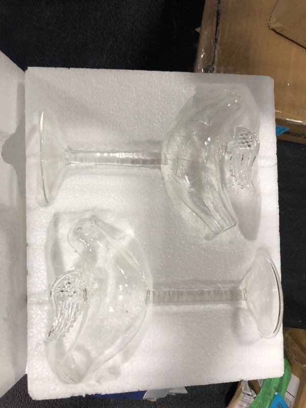Photo 4 of Bird Cocktail Glass Set of 4, Transparent Martini Glass Creative Cup Juice Glass