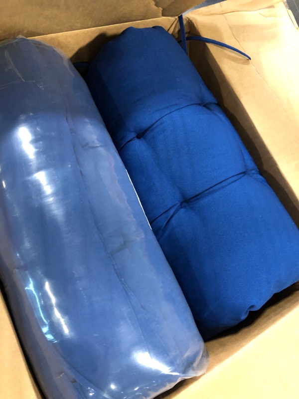 Photo 2 of ***MISSING ONE***** Blazing Needles 16-inch Twill Rounded Back Chair Cushion, 4 Count (Pack of 1), Royal Blue Royal Blue 4