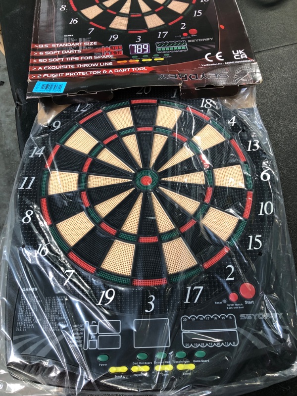 Photo 2 of Electronic Dart Board, Soft Tip Dartboard Set with 6 Darts 50 Soft Tips, LCD Display, Power Adapter, Throw Line