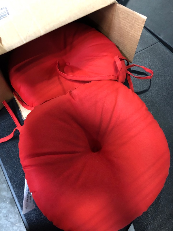 Photo 2 of 2 pieces - Greendale Home Fashions 15-Inch Round Indoor/Outdoor Bistro Chair Cushion
