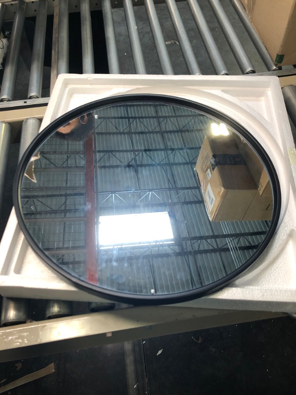 Photo 1 of Black Circle Wall Mirror 20 Inch Round Wall Mirror