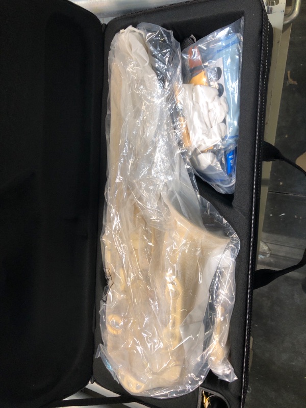 Photo 1 of Eastar Professional Alto Saxophone E Flat Alto Saxophone Eb Saxophone Gold With Cleaning Cloth, Carrying Case, Mouthpiece, Neck Strap, Reeds and Stand, Alto Saxophone Full Kit, AS-? Professional Gold