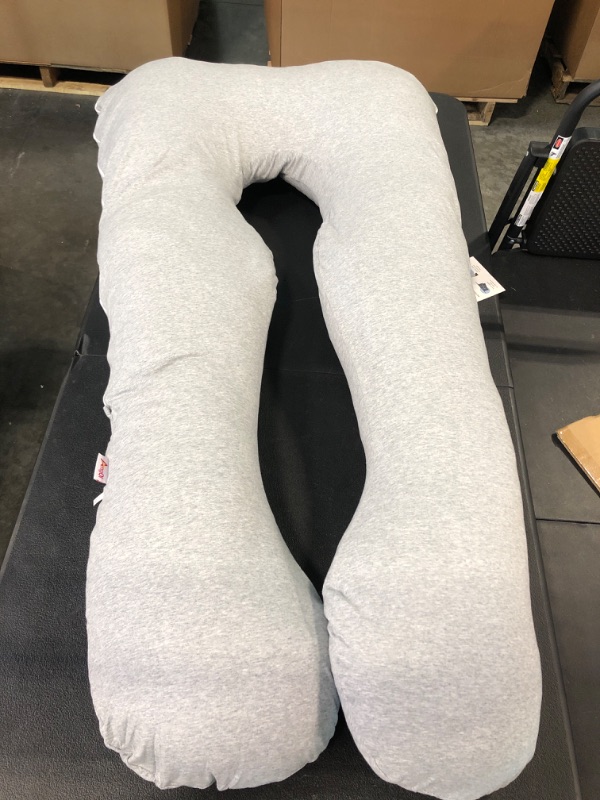 Photo 1 of AngQi Full Body Pregnancy Pillow, 60-inch U Shaped Maternity Pillow for Back Pain Relief and Pregnant Women, with Body Pillow Jersey Cover, Gray 60 Inch Ash Gray - Cooling Jersey