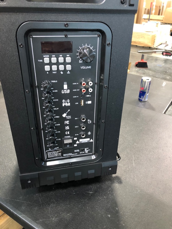 Photo 1 of 3-Way PA System,10'' Bluetooth Karaoke Machine, Outdoor Speaker,Rechargeable Speaker with Wireless Crystal mic, Support Guitar/USB/FM/AUX in/AUX Out/TWS(GTSK10-3)