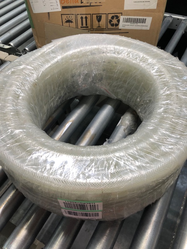 Photo 2 of 3/4" ID x 1" OD - 98 Ft High Pressure Braided Clear PVC Vinyl Tubing Flexible Vinyl Tube, Heavy Duty Reinforced Vinyl Hose Tubing, BPA Free and Non Toxic