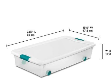 Photo 1 of 3 pack Sterilite 56 QT  Wheeled Latching Box 