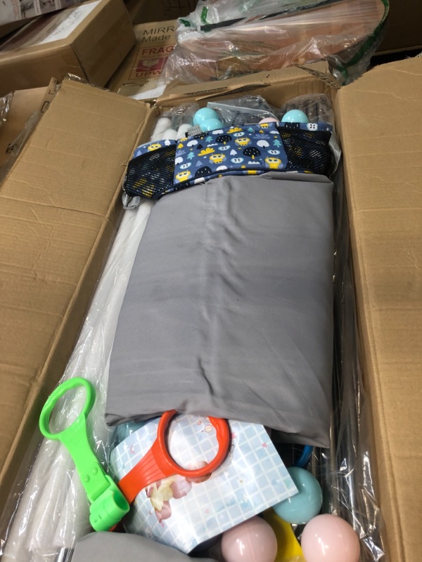 Photo 1 of Baby Playpen 79" X 71" , LUTIKIANG Play Yard for Babies and Toddlers with Mat, Safety Extra Large Baby Fence Area, Indoor & Outdoor Kids Activity Play Center with Anti-Slip Suckers and Zipper Gate. 79"*71"