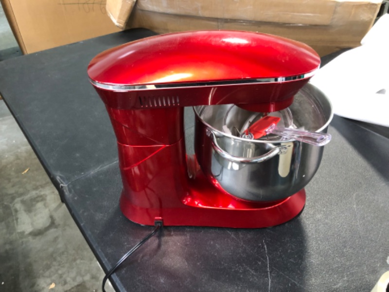 Photo 2 of 9.5 Qt Stand Mixer, 10-Speed Tilt-Head Food Mixer, Vezzio 660W Kitchen Electric Mixer with Stainless Steel Bowl, Dishwasher-Safe Attachments for Most Home Cooks (Red)