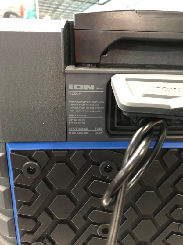 Photo 4 of ION Audio Pickup - 100-watt Water-Resistant Wireless Bluetooth Speaker with 75-Hour Rechargeable Battery, AM/FM Radio and Multi-Color Light Bar 100W water-resistant