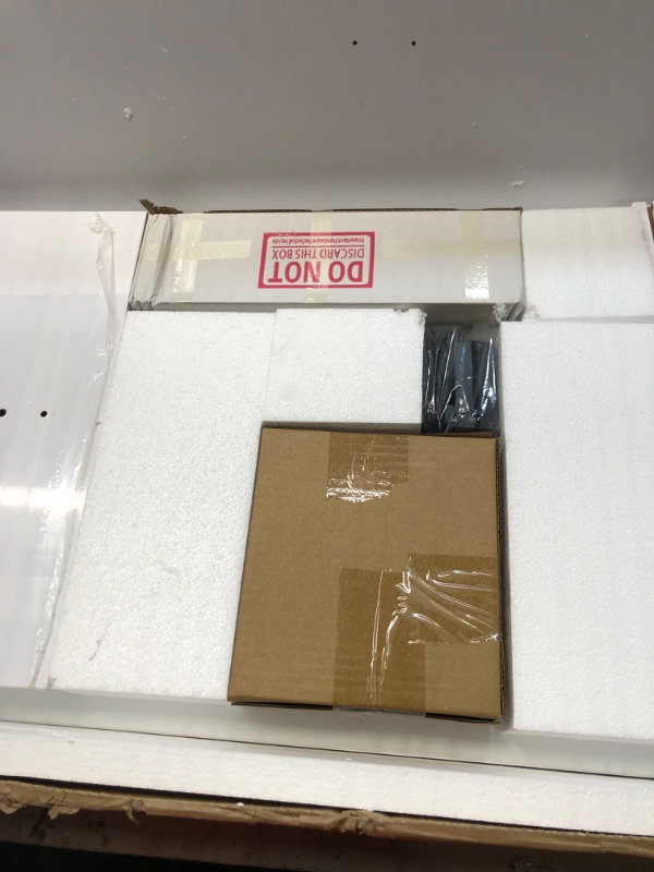 Photo 1 of LVSOMT Modern LED TV Stand with Storage, Entertainment Center Cabinet for Living Room, Media Console with 24 Color Lighting (Wood White - RGB)