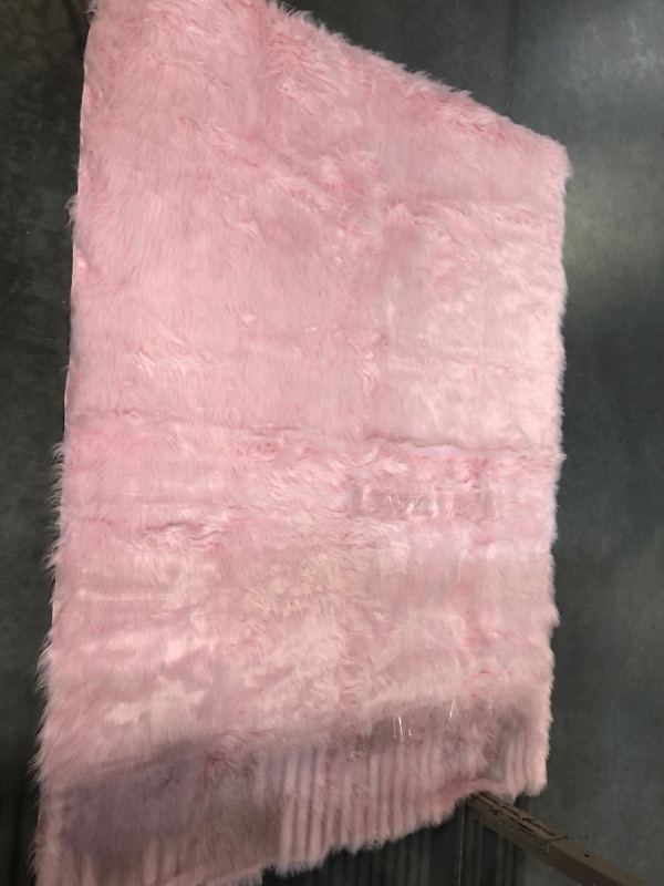 Photo 2 of Pink Soft Rug for Girls Bedroom, Fluffy Area Rug 5x8 for Kids Room   5x7ft 