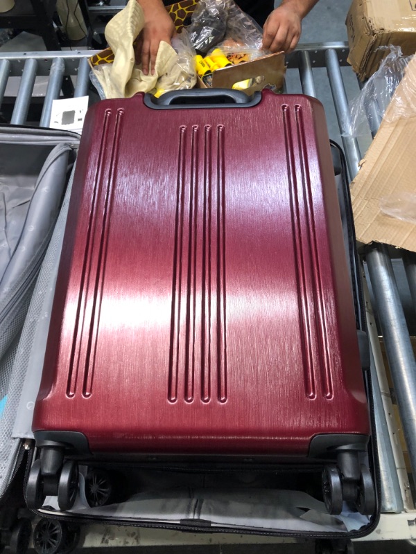 Photo 5 of Coolife Luggage Expandable Suitcase PC+ABS 3 Piece Set with TSA Lock Spinner 20in24in28in new wine red