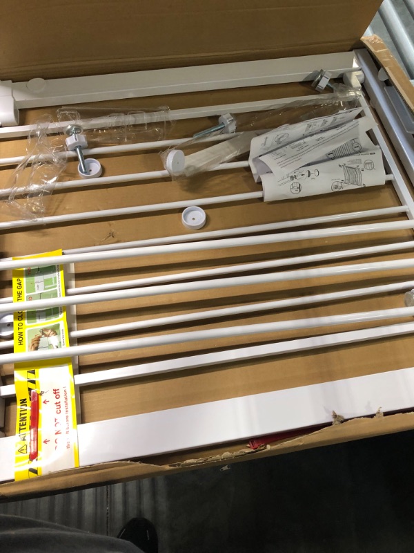 Photo 1 of Cumbor 43.3" Auto Close Safety Baby Gate, Extra Tall and Wide Child Gate, White
