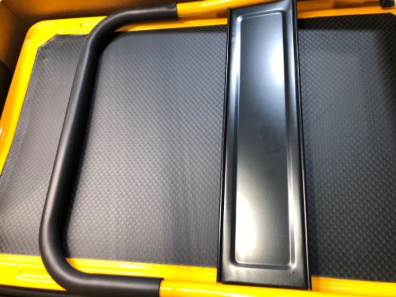 Photo 1 of MOUNT-IT! Platform Truck | Push Cart Dolly [330lb Weight Capacity] Foldable Flatbed with Swivel Wheels, Rolling Trolley Cart, Foldable, Flat (Yellow) 330 Lbs