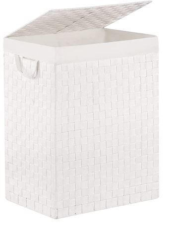 Photo 1 of 3 Sections Laundry Basket with Handles for Clothes, Toys in Bedroom, Bathroom(90L White
