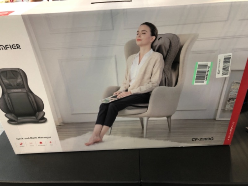 Photo 1 of Comfier Shiatsu Neck & Back Massager with Heat, 2D/3D Kneading Massage Chair Full Body, Chair Massager with Heat & Adjustable Compression, Massage Seat for Full Back, Massage Chair Pad for Men/Women Gray