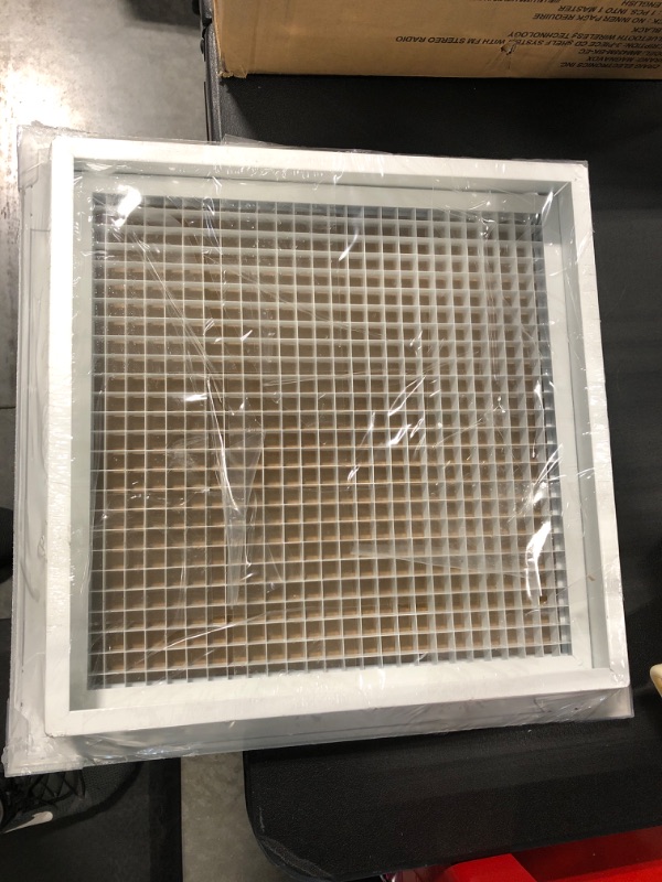 Photo 3 of 14" x 14" Cube Core Eggcrate Return Air Filter Grille for 1" Filter - Aluminum - White [Outer Dimensions: 16.5" x 16.5] 14 x 14 Return *Filter* Grille