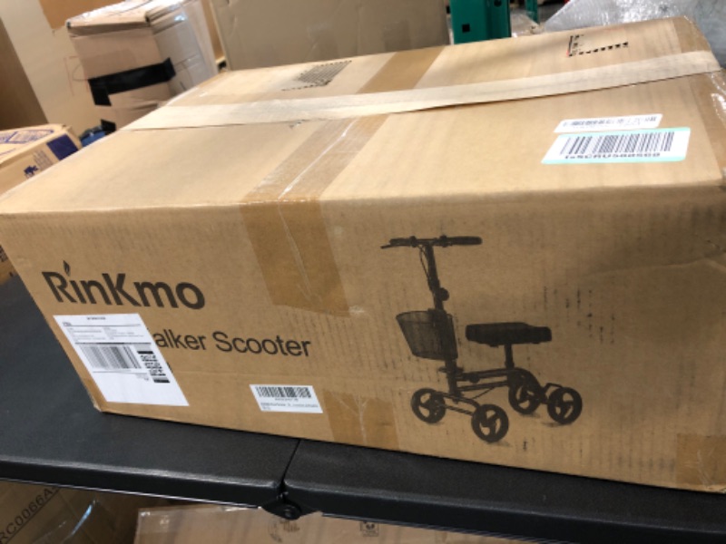 Photo 1 of RINKMO Economy Knee Scooter Steerable Knee Walker All-Terrain Foldable Knee Scooters for Foot Injuries Best Crutch Alternative with Dual Braking System Blue