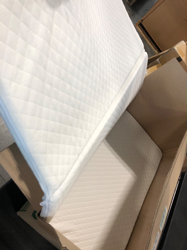 Photo 4 of Pro Goleem Pack and Play Mattress, Trifold Fitted Waterproof and Portable Pad Soft Mini Crib Mattress for Toddlers, 38 X 26 X 2.5 Inch White