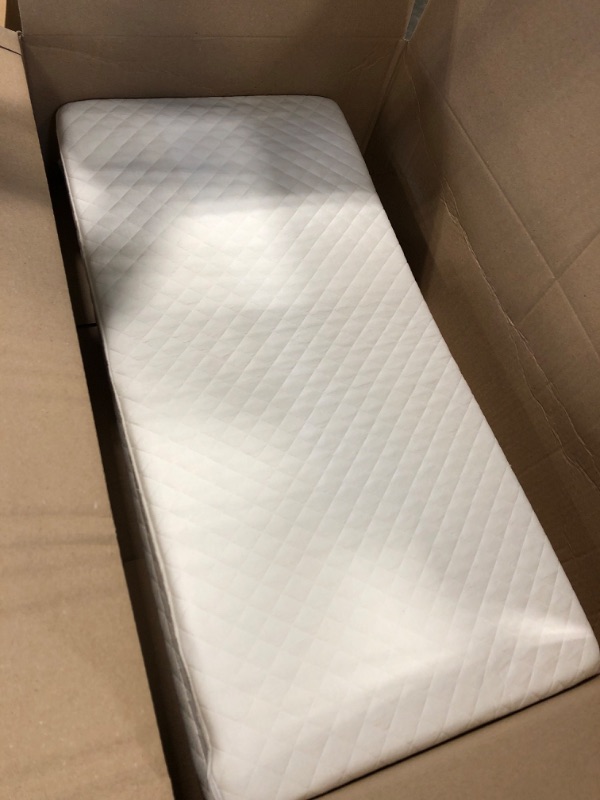 Photo 1 of Pro Goleem Pack and Play Mattress, Trifold Fitted Waterproof and Portable Pad Soft Mini Crib Mattress for Toddlers, 38 X 26 X 2.5 Inch White