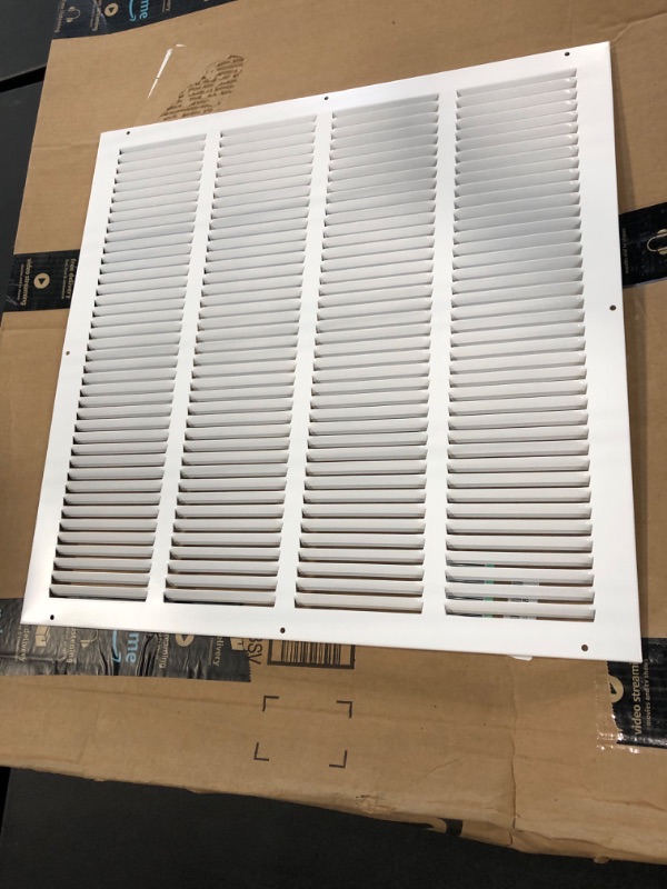 Photo 2 of 20"W x 20"H [Duct Opening Measurements] Steel Return Air Filter Grille [Removable Door] for 1-inch Filters | Vent Cover Grill, White | Outer Dimensions: 22 5/8"W X 22 5/8"H for 20x20 Duct Opening Duct Opening style: 20 Inchx20 Inch