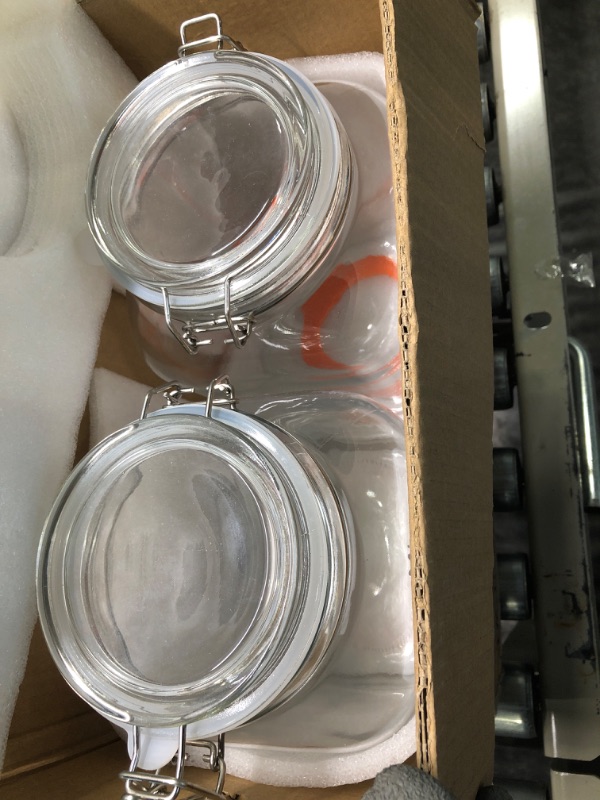 Photo 3 of [UPGRADE] 2 Pack Square Super Wide Mouth Airtight Glass Storage Jars with Lids, 1.1 Gallon Glass Jars with 2 Measurement Marks, Canning Jars with Leak-proof Lid for Kitchen(Extra Label, Pen and Gasket)