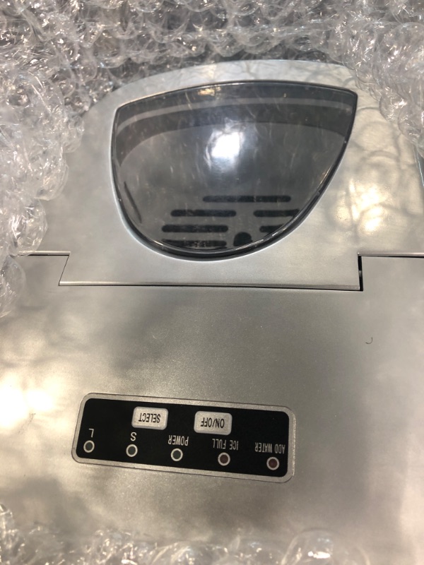 Photo 1 of Countertop Nugget Ice Maker, 30lbs Per Day, Restaurant Quality Ice in 10 Minutes, Self-Cleaning Pebble Ice Maker Machine w/ 3Qt Water Reservoir, Stainless Steel Finish, for Home Office Party, FOHERE