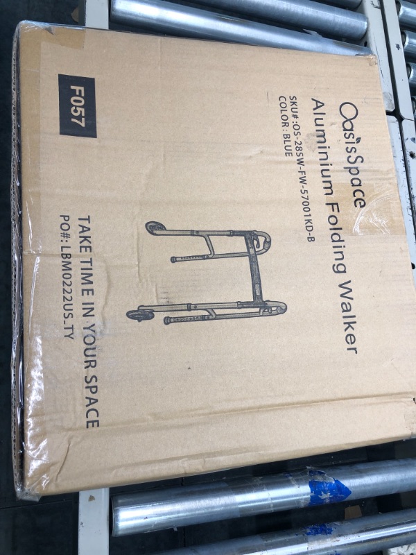 Photo 1 of OasisSpace Compact Folding Walker, with Trigger Release and 5 Inches Wheels for The Seniors [Accessories Included] Narrow Lightweight Supports up to 350 lb