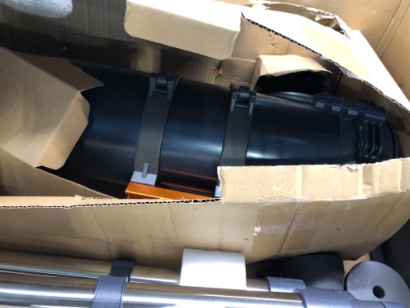 Photo 1 of Celestron - AstroMaster 114EQ Newtonian Telescope - Reflector Telescope for Beginners - Fully-Coated Glass Optics - Adjustable-Height Tripod - Bonus Astronomy Software Package