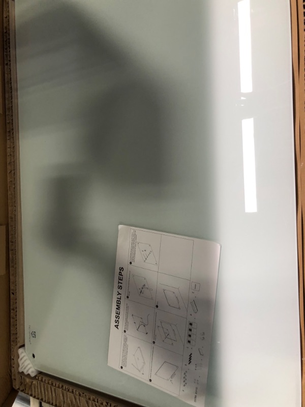 Photo 1 of Magnetic Glass Dry Erase Board - 36 x 24 Inches Wall Mounted Glass Whiteboard, Large Frameless Glass White Board for Office, Home & School, TSJ OFFICE White 36*24