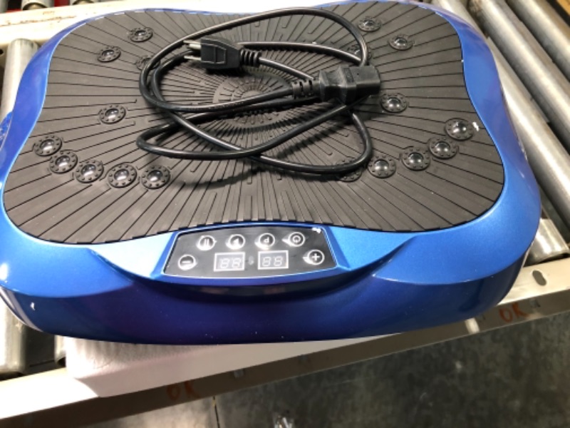Photo 1 of AXV Vibration Plate Exercise Machine Whole Body Workout Vibrate Fitness Platform Lymphatic Drainage Machine for Weight Loss Shaping Toning Wellness Home Gyms Workout MINI2-BLUE