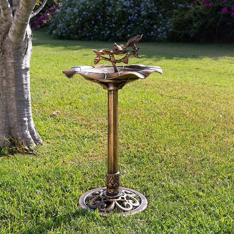 Photo 1 of Alpine Corporation TEC380 Alpine 19" Bronze Plastic Birdbath