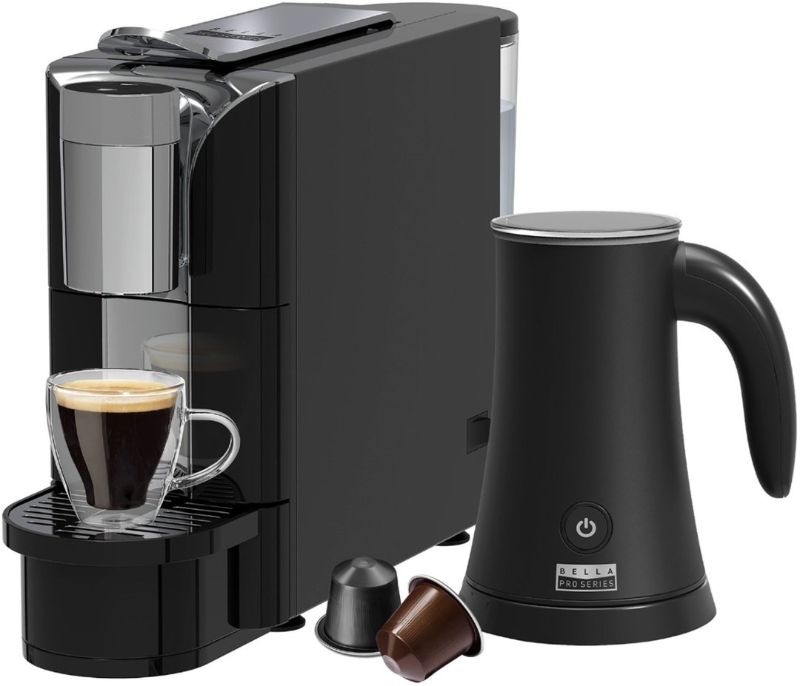 Photo 1 of Bella Pro Series - Capsule Coffee Maker and Milk Frother - Black