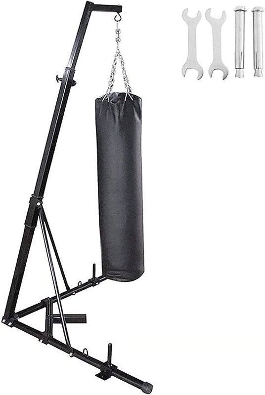 Photo 1 of BotaBay Upgrate Folding Boxing Heavy Bag Stand Height Adjustable Sandbag Rack Portable 330LB Heavy Duty Punch Bag Stand Free Standing for Home?ONLY Stand?