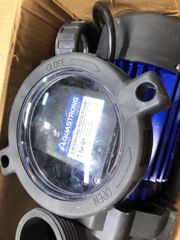 Photo 1 of Aquastrong 1.5 HP In/Above Ground Single Speed Pool Pump, 115V, 8100GPH, High Flow, Powerful Self Primming Swimming Pool Pumps with Filter Basket